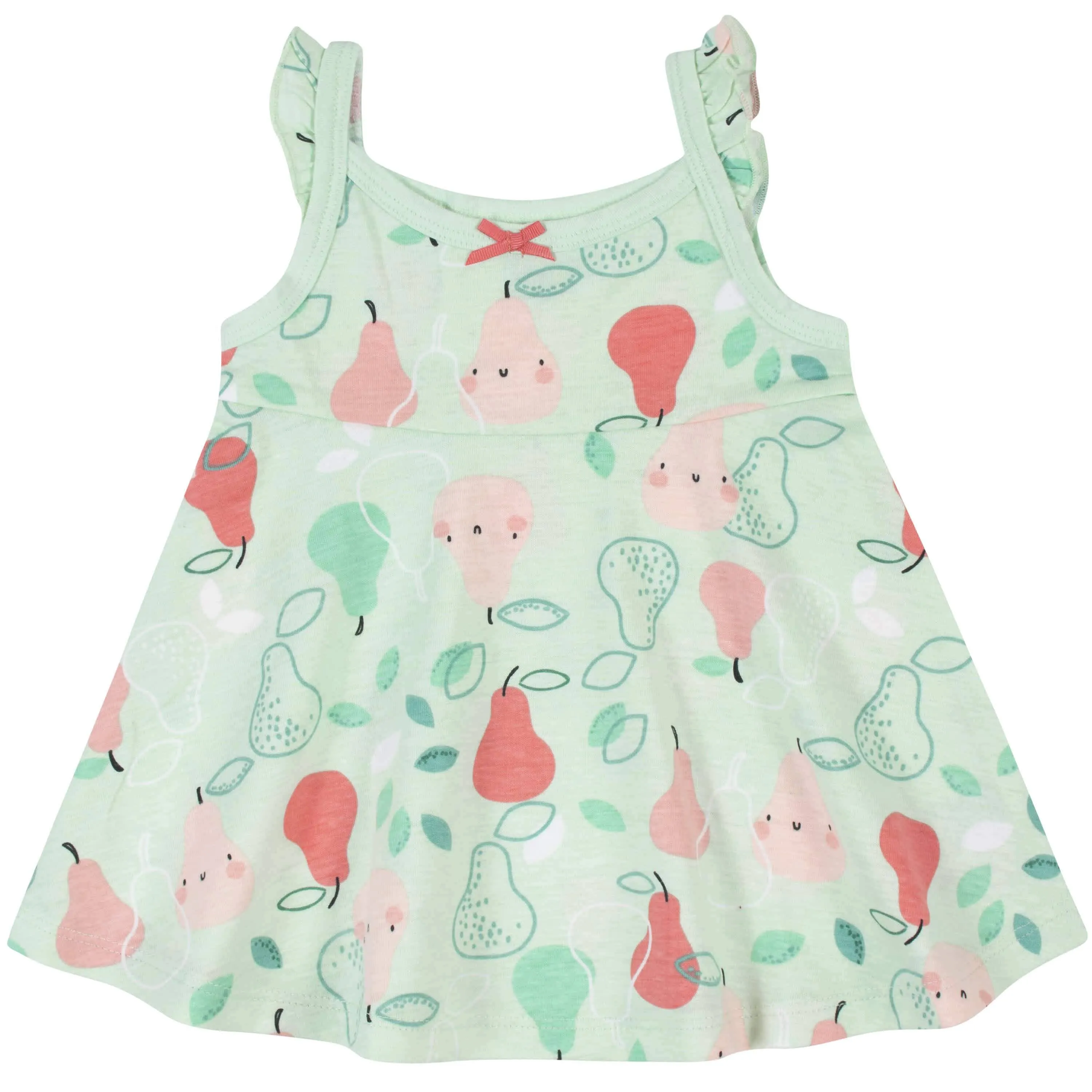 3-Piece Baby & Toddler Girls Pear Dress, Diaper Cover & Sun Hat Set