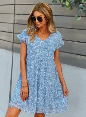 A-line Skirt Loose Print Dress