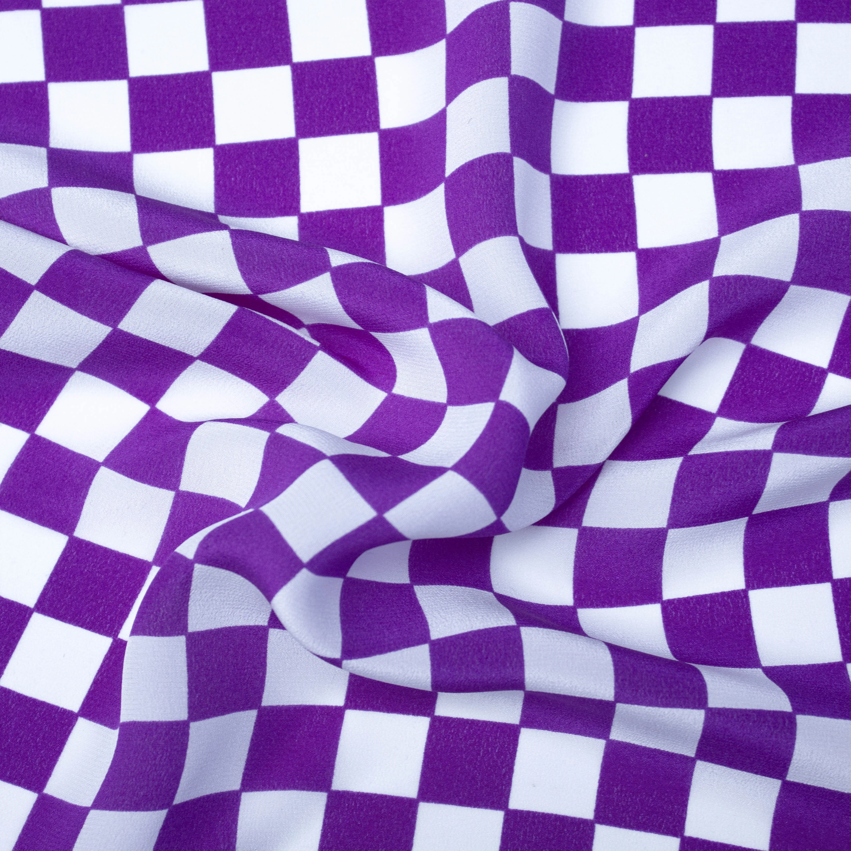 Acris Purple Check Silk Crepe de Chine