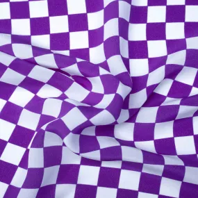 Acris Purple Check Silk Crepe de Chine
