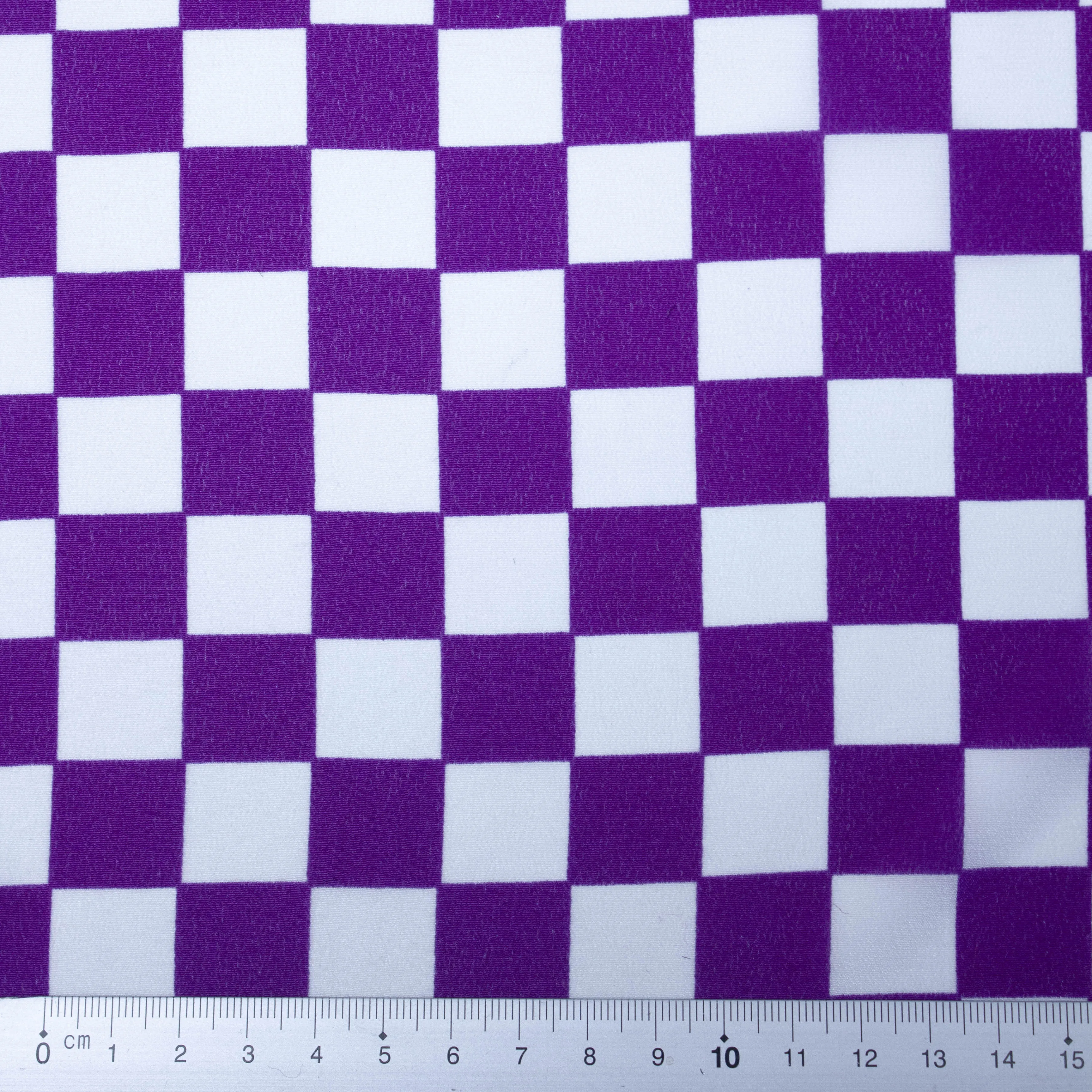 Acris Purple Check Silk Crepe de Chine