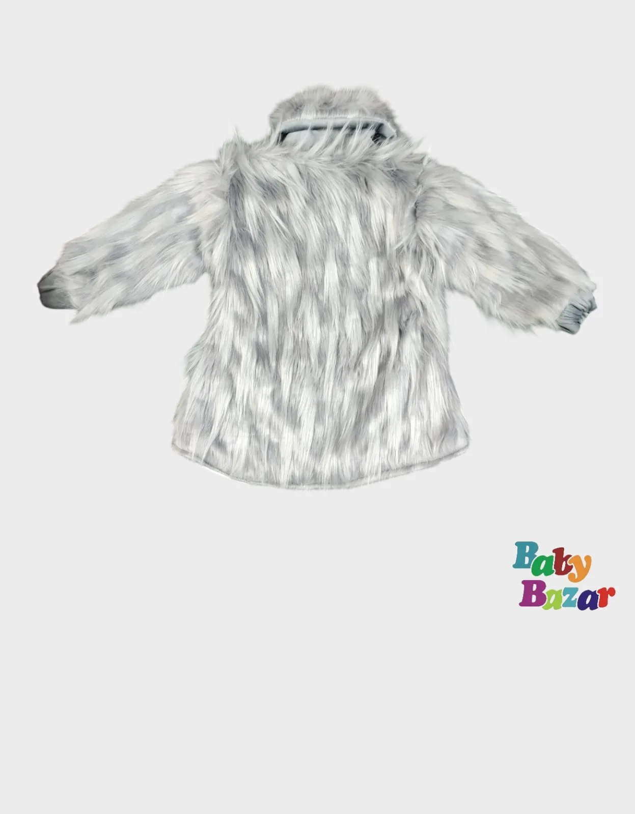 Adorable Baby Girl Winter Dress in Cozy Fur Fabric Stylish & Warm - Grey
