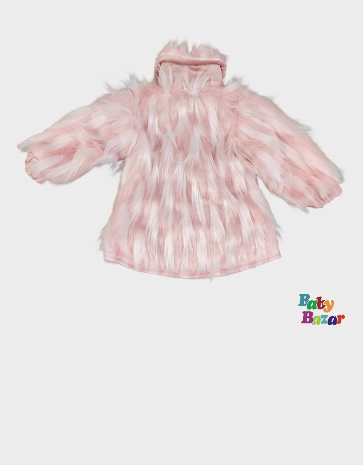 Adorable Baby Girl Winter Dress in Cozy Fur Fabric Stylish & Warm - Pink
