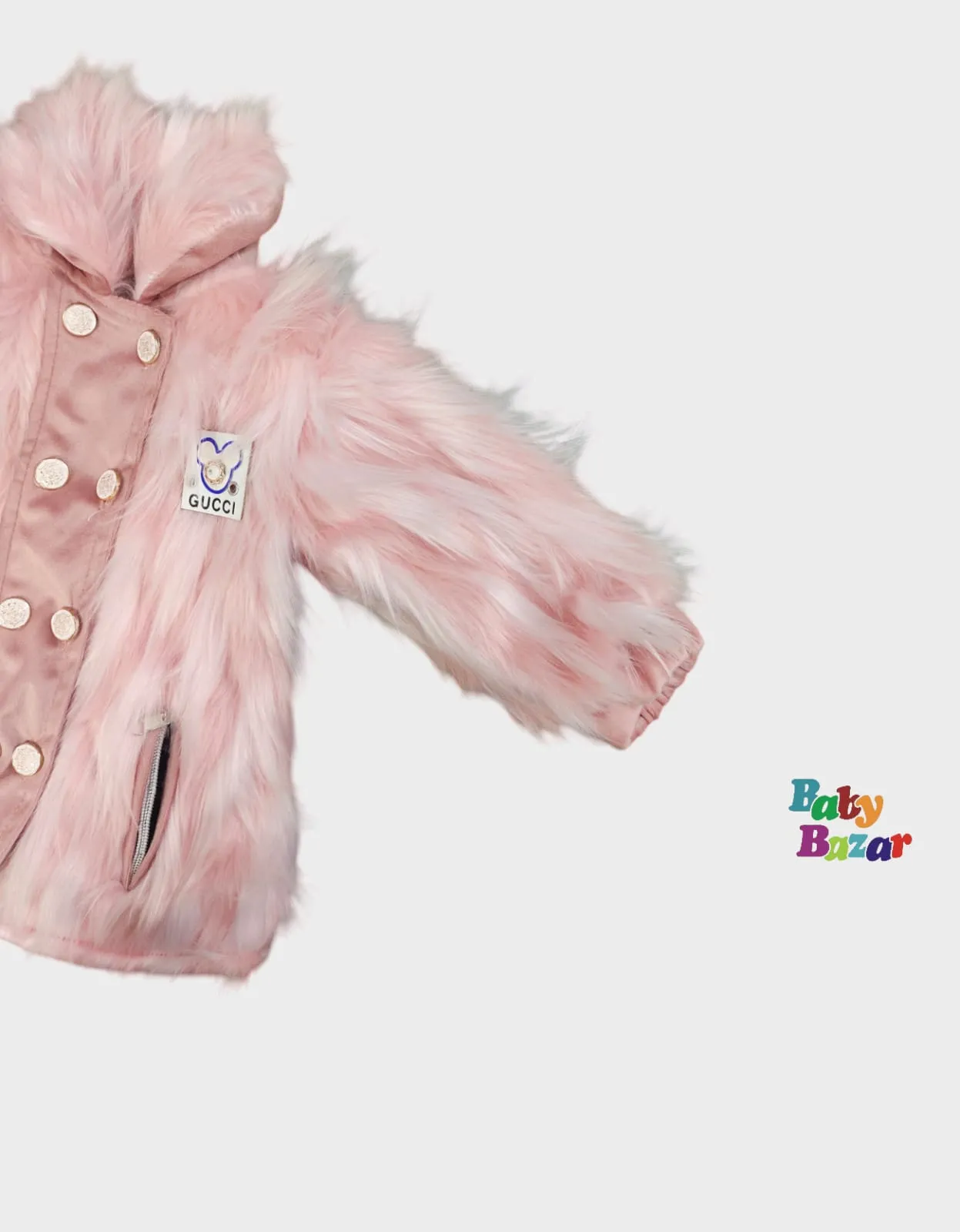 Adorable Baby Girl Winter Dress in Cozy Fur Fabric Stylish & Warm - Pink
