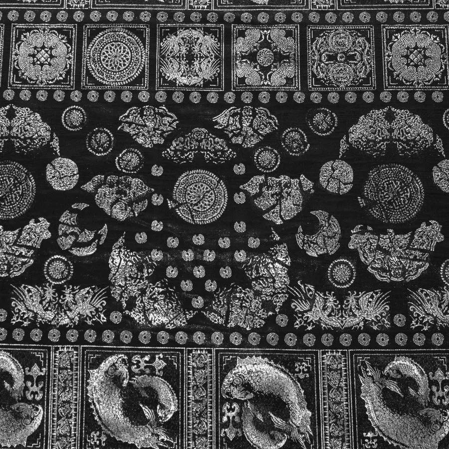 Alivia Black & Moonlight Silver Jacquard