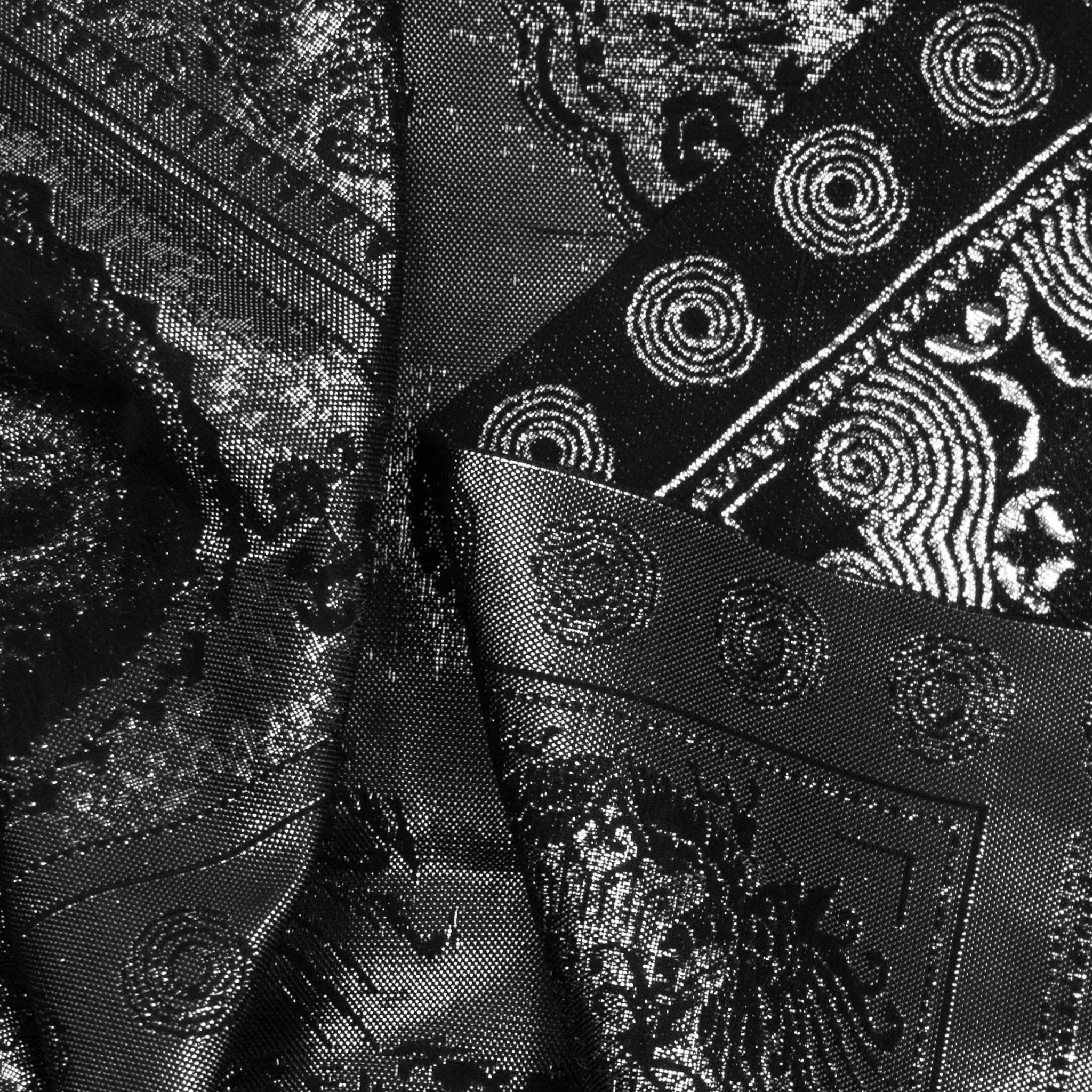 Alivia Black & Moonlight Silver Jacquard