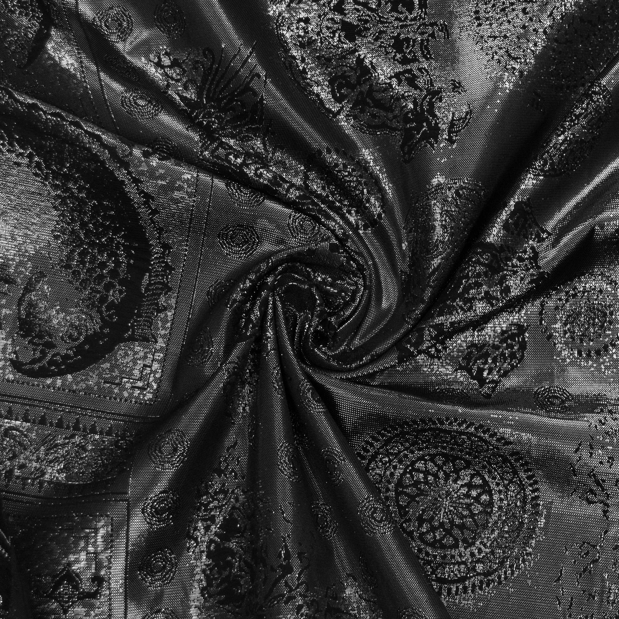 Alivia Black & Moonlight Silver Jacquard