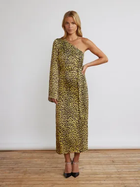 Amber Cheetah Print One Shoulder Dress