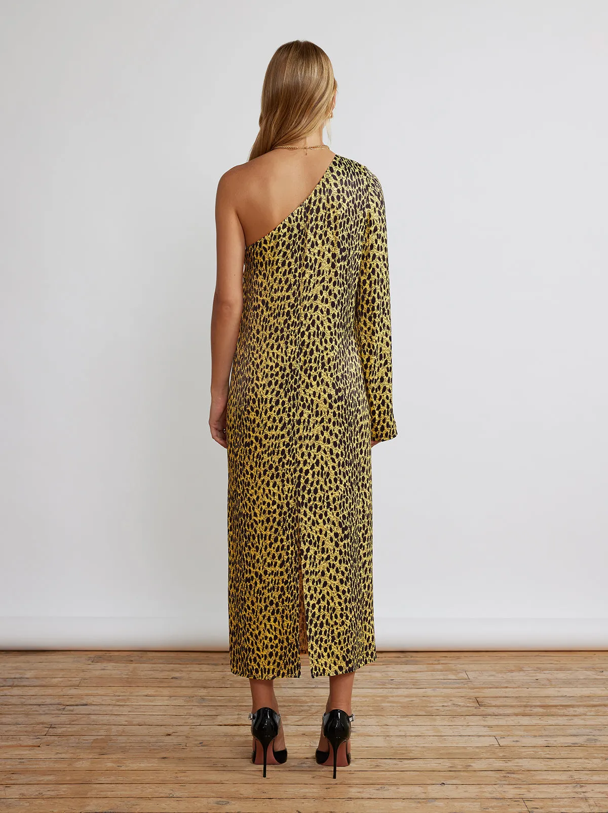 Amber Cheetah Print One Shoulder Dress