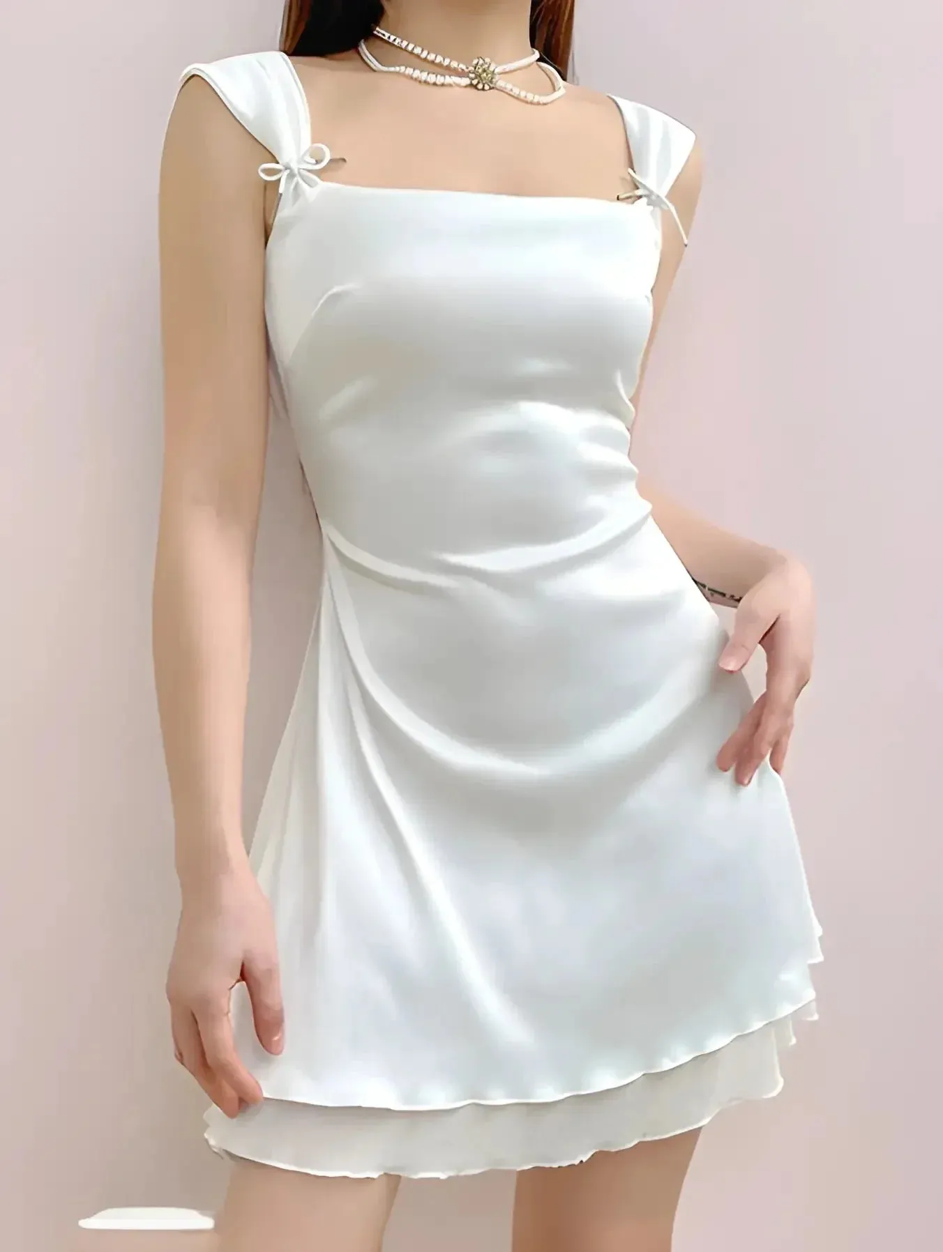 Amozae-nye outfits back to school dress  Sleeveless Square Neckline A-Line Mini Dress
