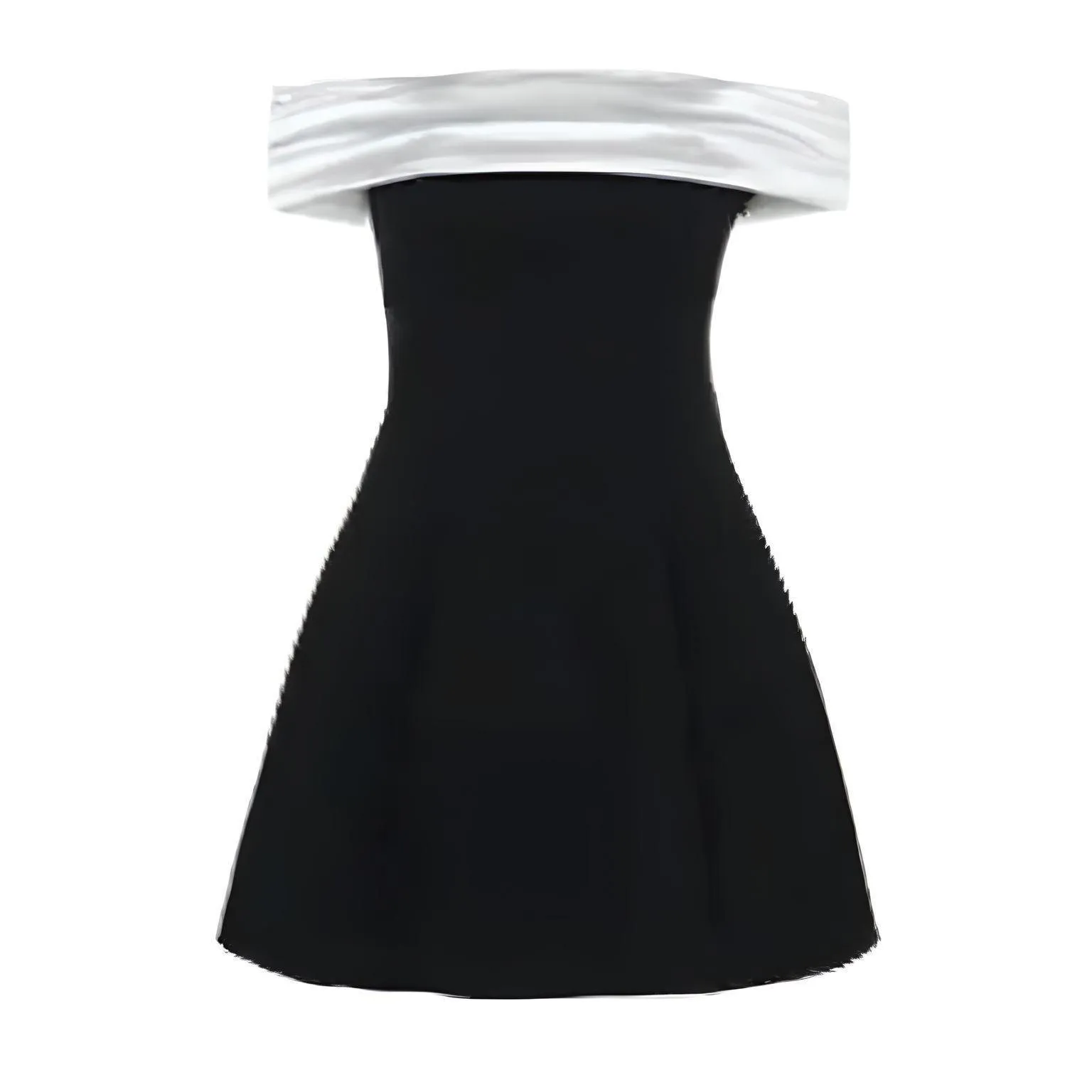 Back Big Bow Black and White Dress Fashion Off Shoulder High Waist Sleeveless Backless Mini Dresses Autumn New Party Dresses