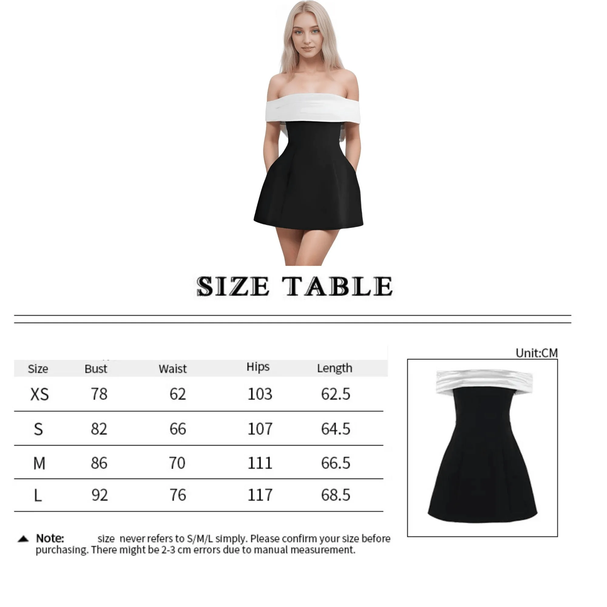 Back Big Bow Black and White Dress Fashion Off Shoulder High Waist Sleeveless Backless Mini Dresses Autumn New Party Dresses