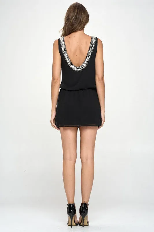 Bead details cami mini dress