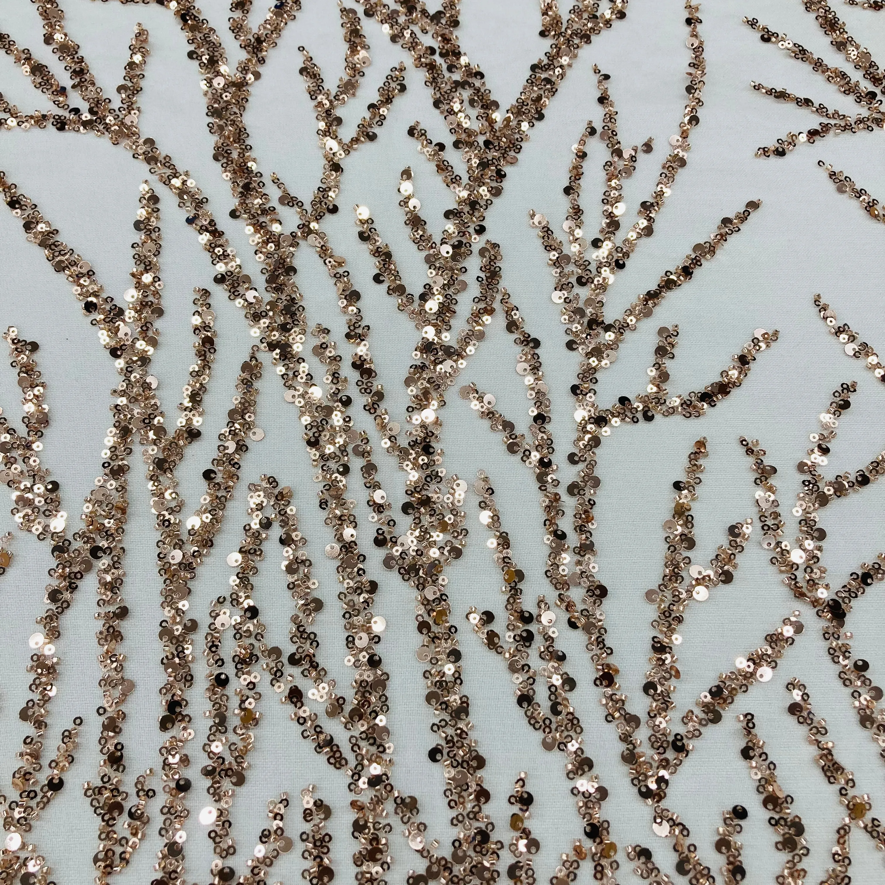 Beaded & Sequined Lace Fabric Embroidered on 100% Polyester Net Mesh | Lace USA - GD-43