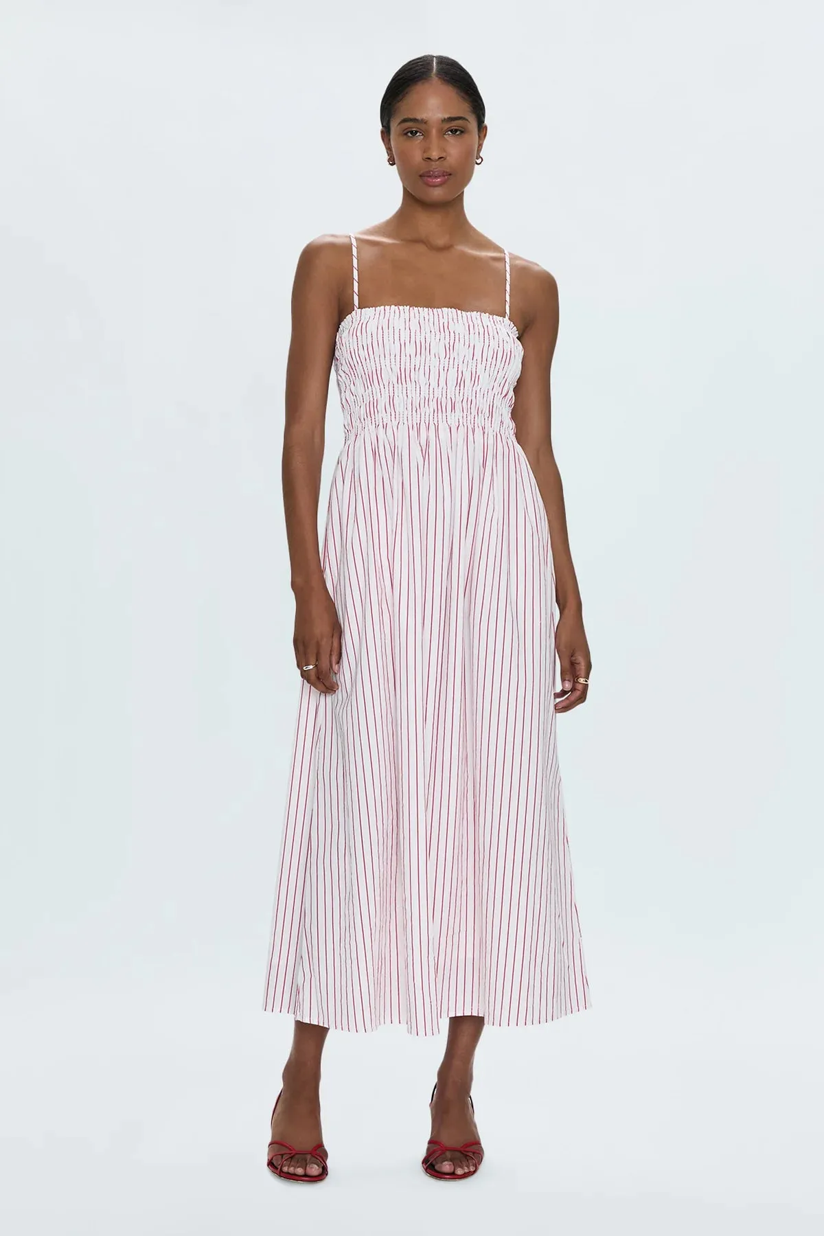 Bianca Dress - Ruby Stripe