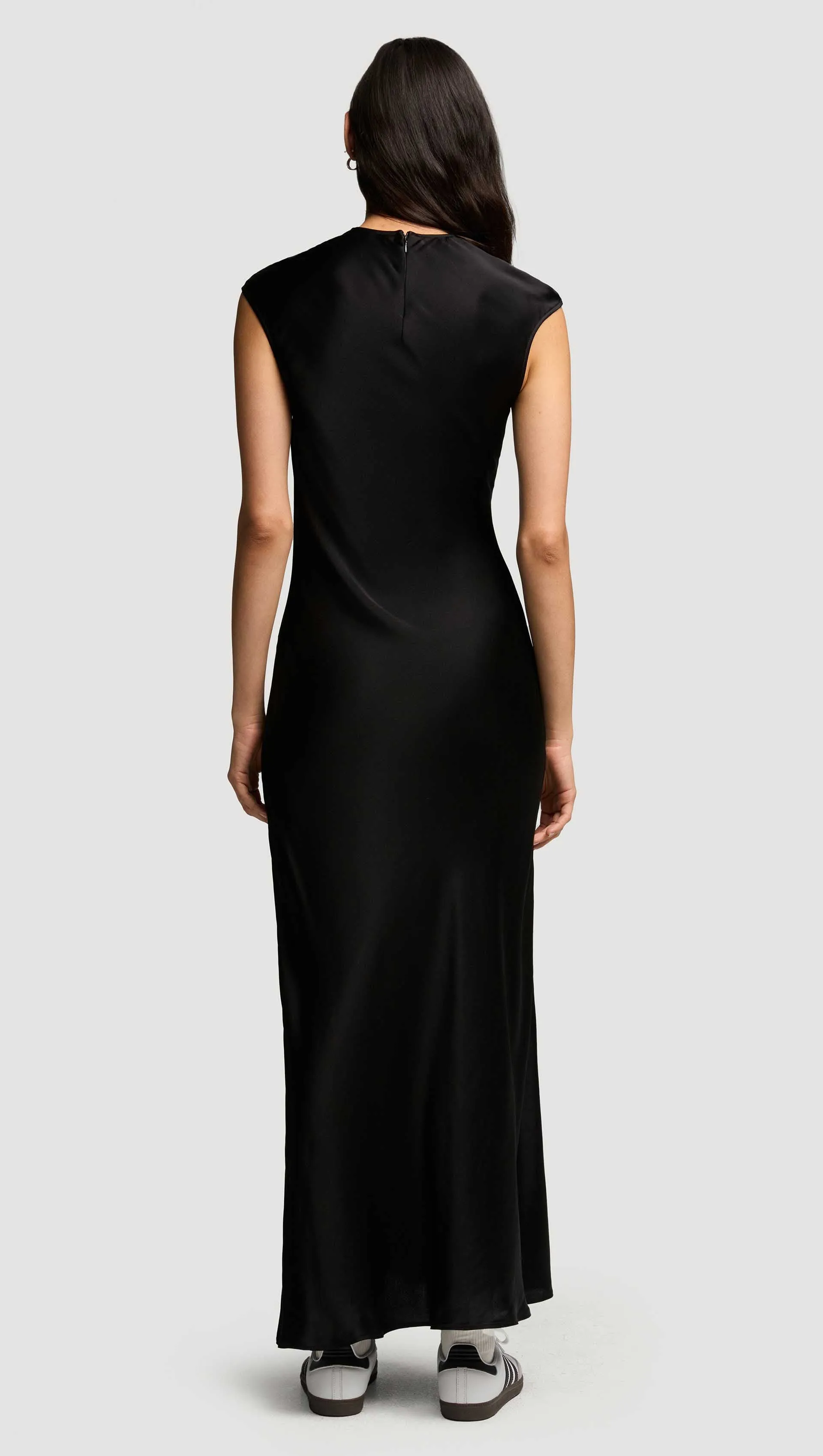 Bias Dress in Viscose Satin | Black