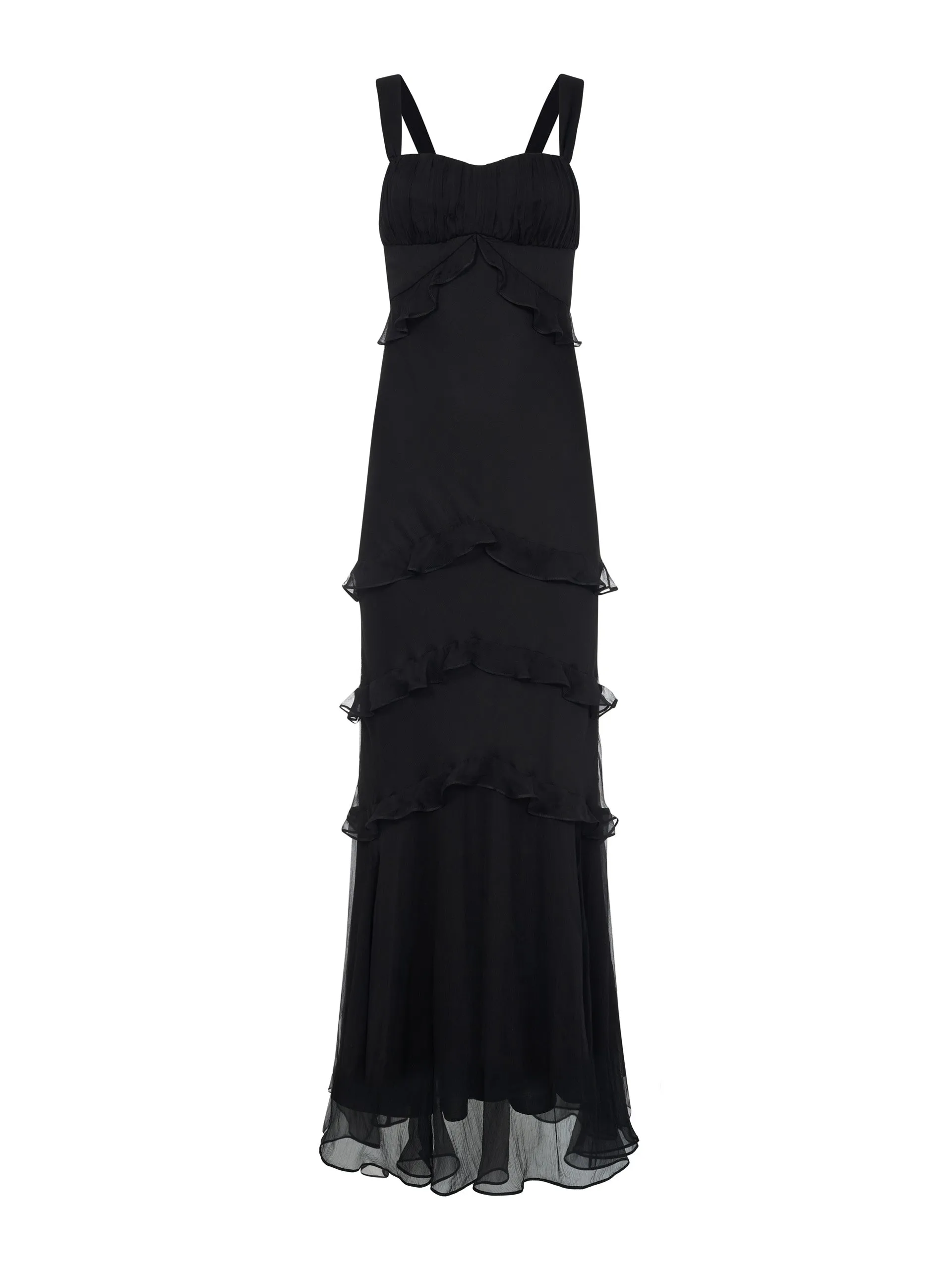 Black silk Chandra maxi dress