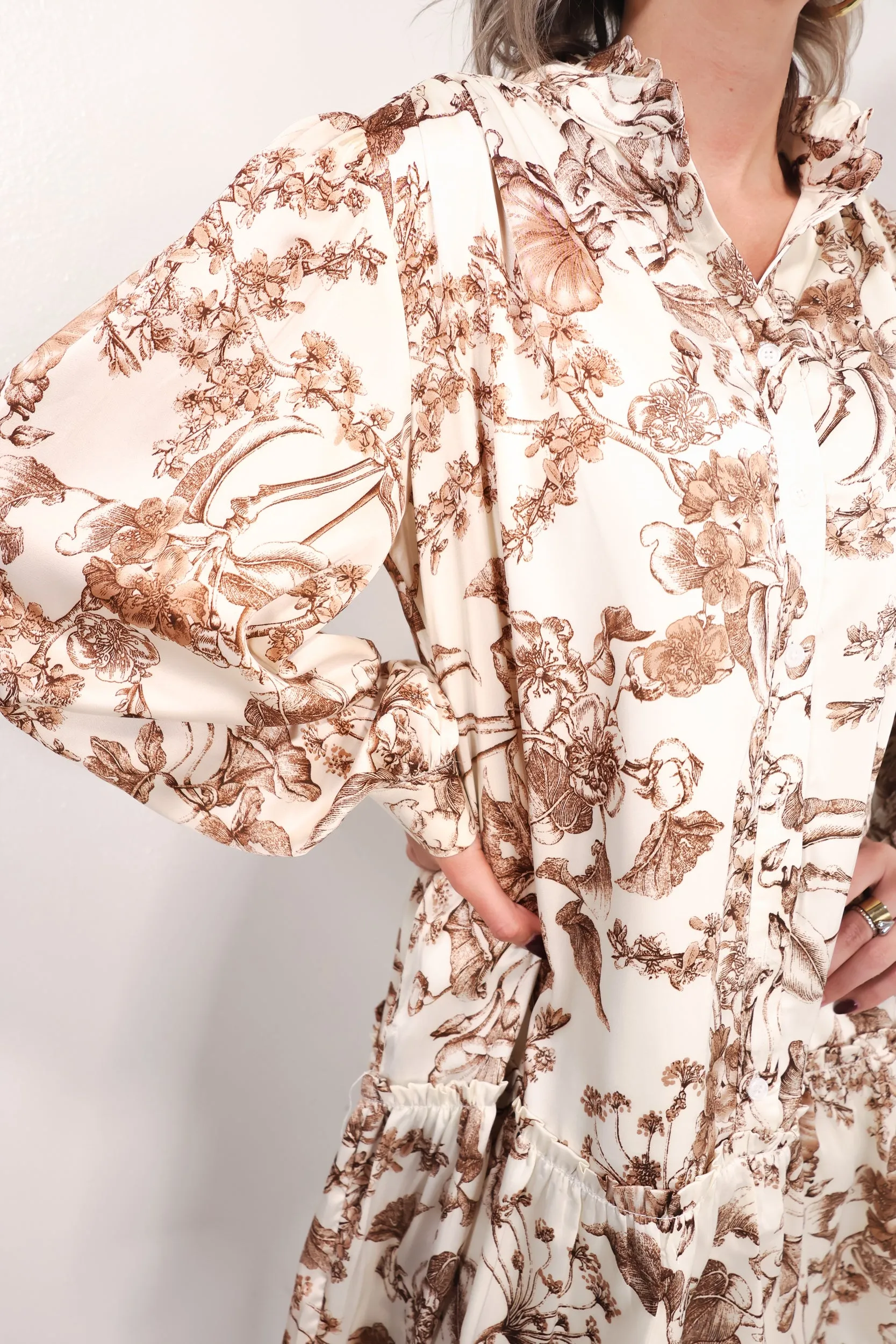 Botanical Dreams Drop Waist Mini Dress