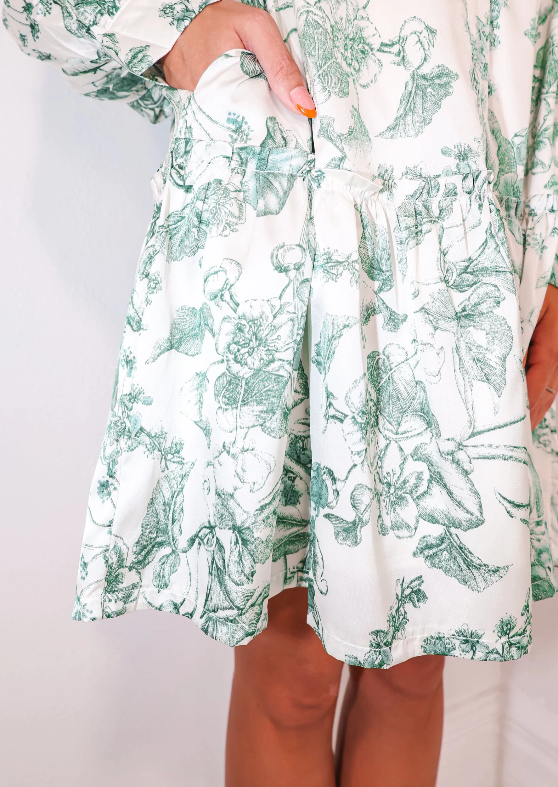 Botanical Dreams Drop Waist Mini Dress