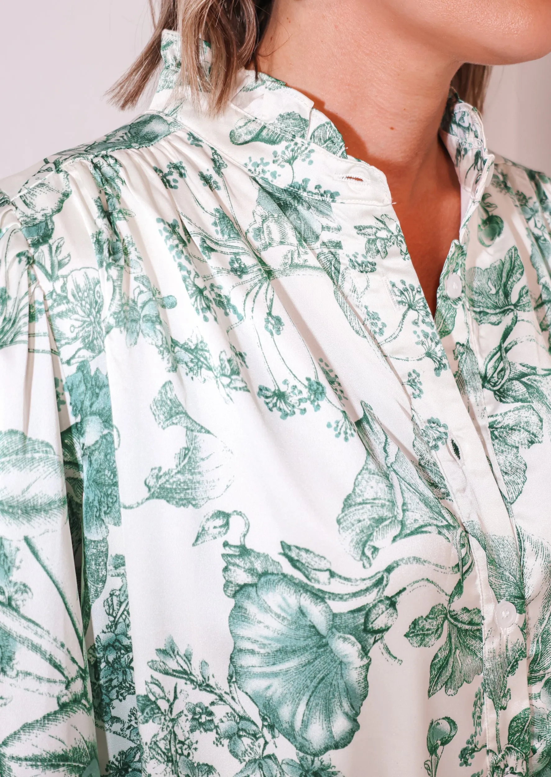 Botanical Dreams Drop Waist Mini Dress