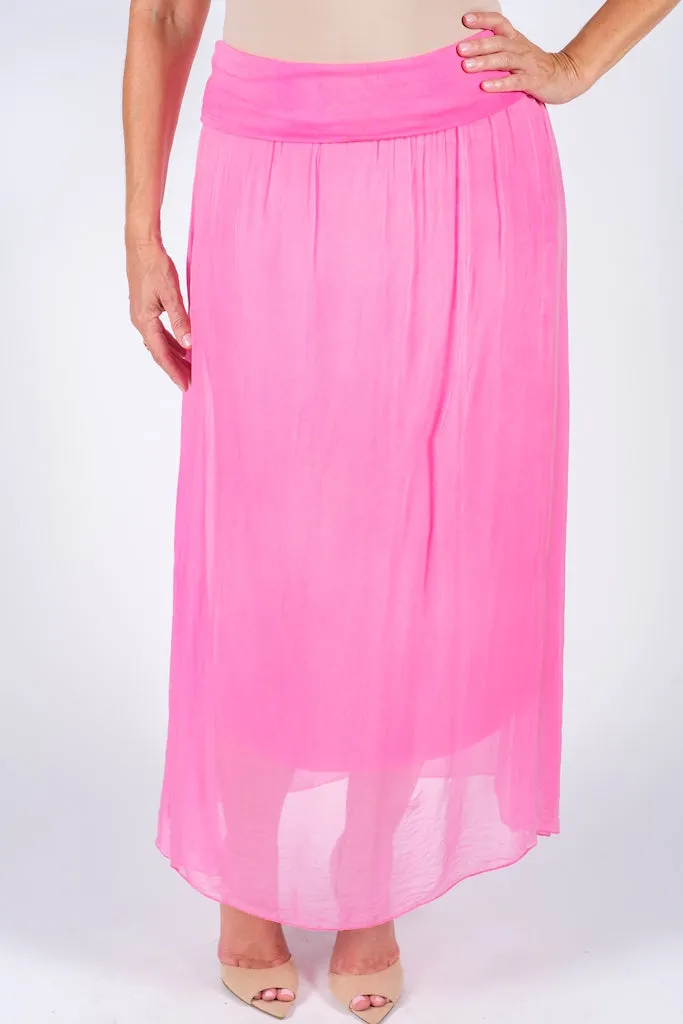 Brenda Silk Foldover Waist Skirt (SL204)