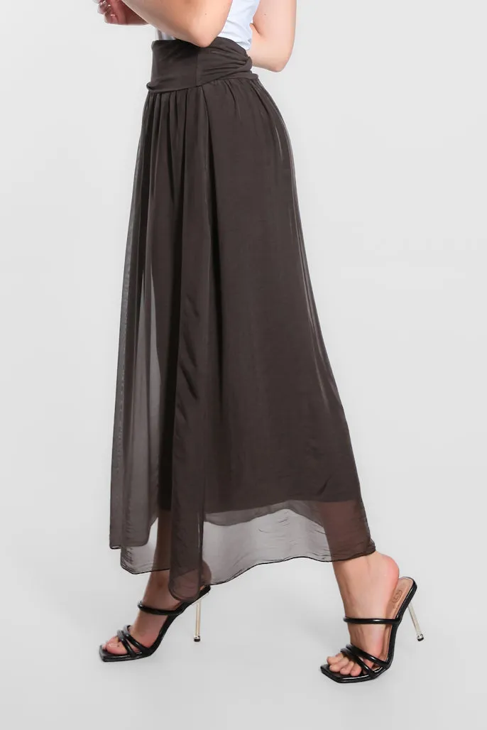 Brenda Silk Foldover Waist Skirt (SL204)