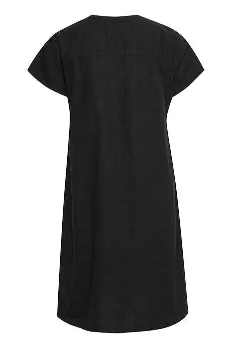 BYoung Falakka Linen Blend Short Sleeve V Neck Woven Loose Dress