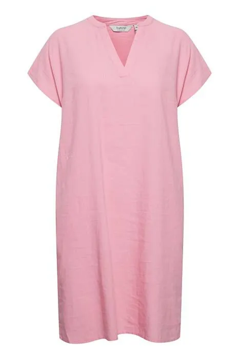 BYoung Falakka Linen Blend Short Sleeve V Neck Woven Loose Dress