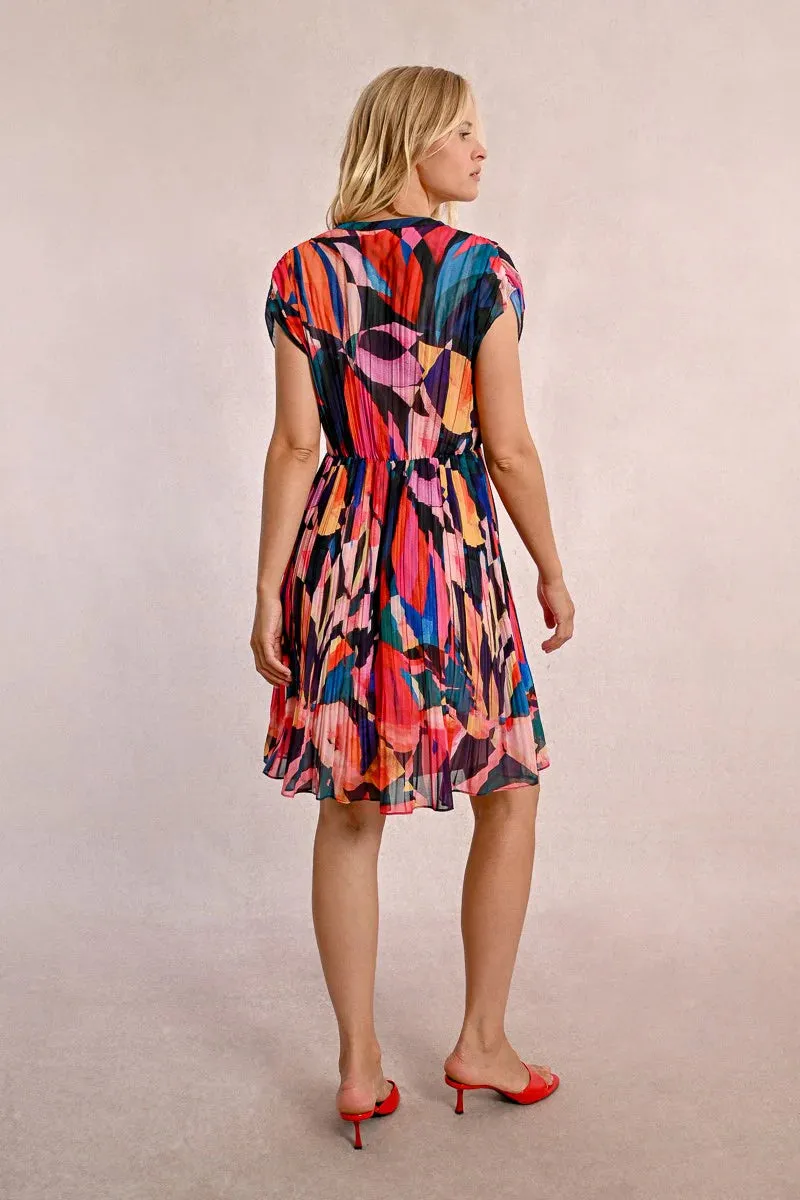Colorful Pleated Dress