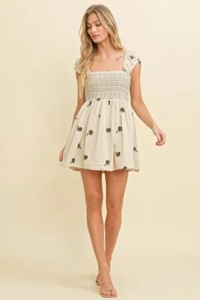 Country Lane Embroidered Mini Dress