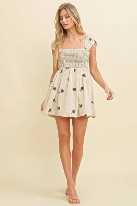Country Lane Embroidered Mini Dress