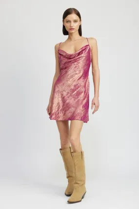 Cowl Neck Mini Slip Dress