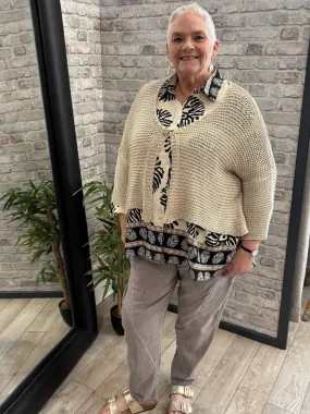 Crochet One Button Cardigan