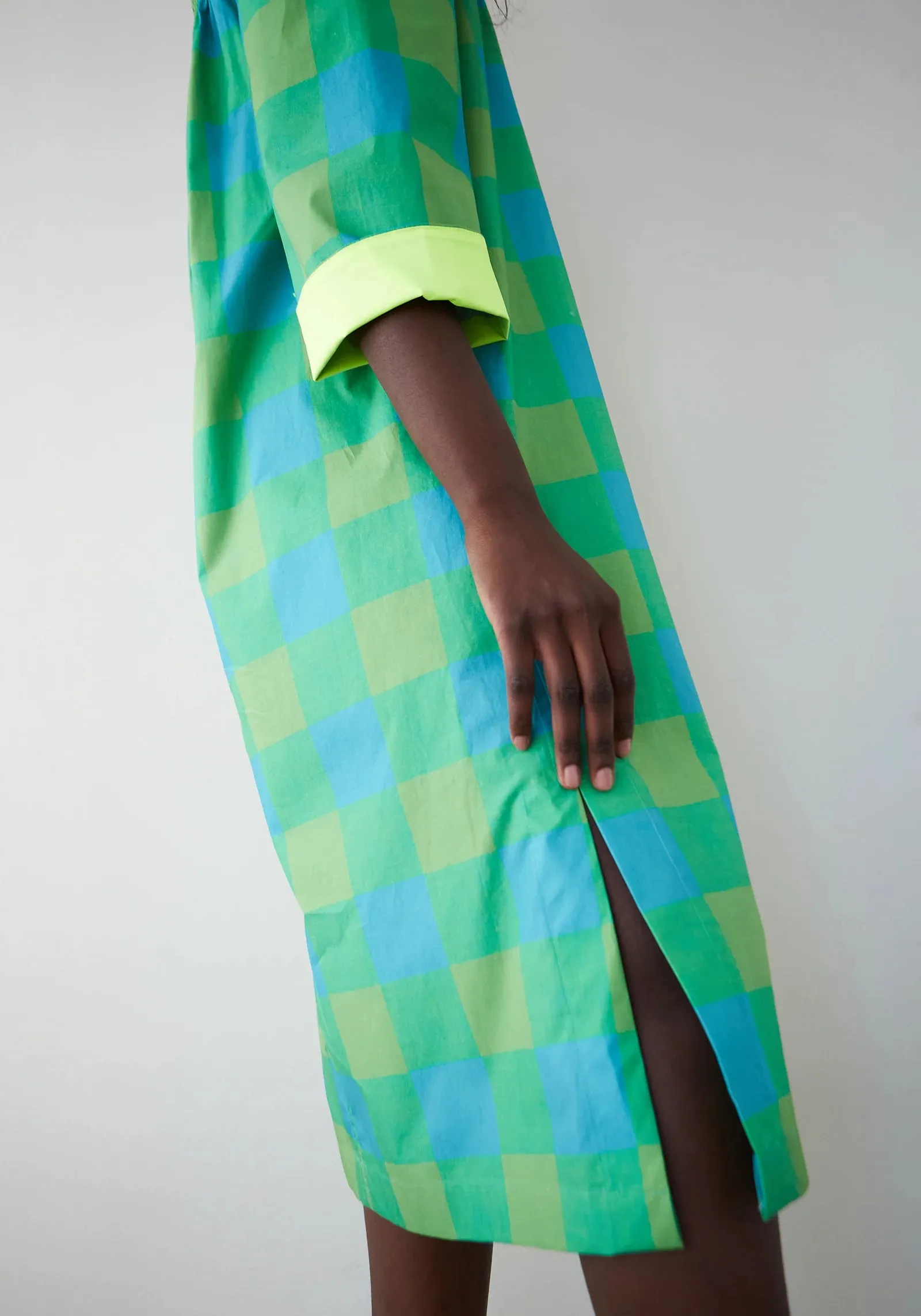DR BLOOM | Sorbete Vichy Dress | Green & Blue