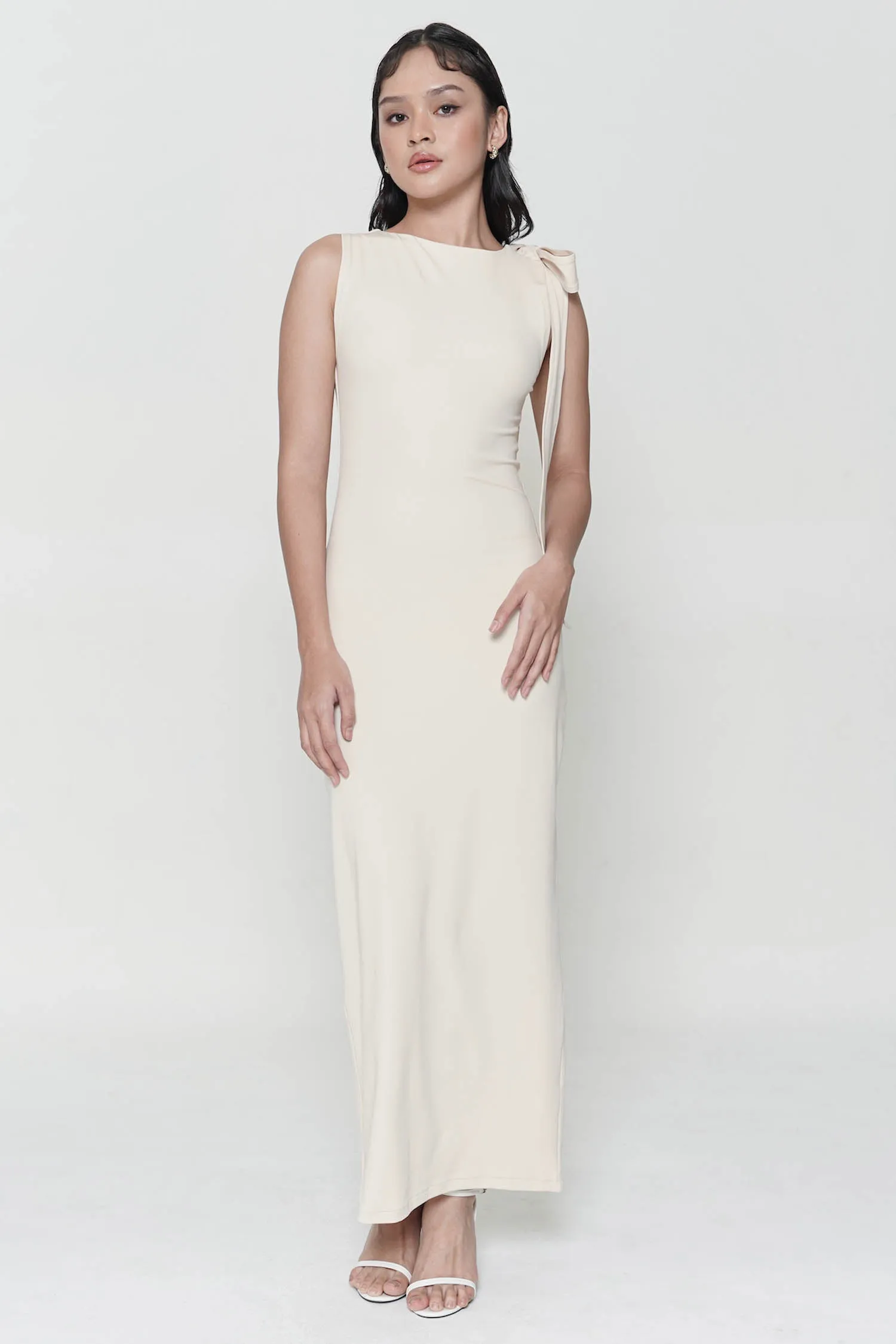 Eloise Sculpt Dress In Creme