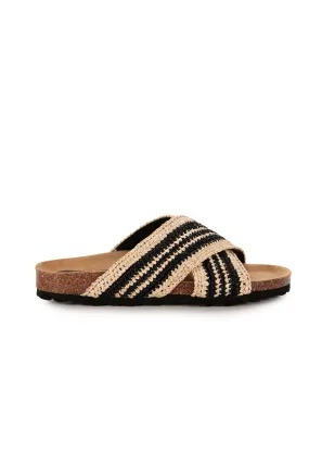 Estilo Emporio Bask Slides / Black-Natural