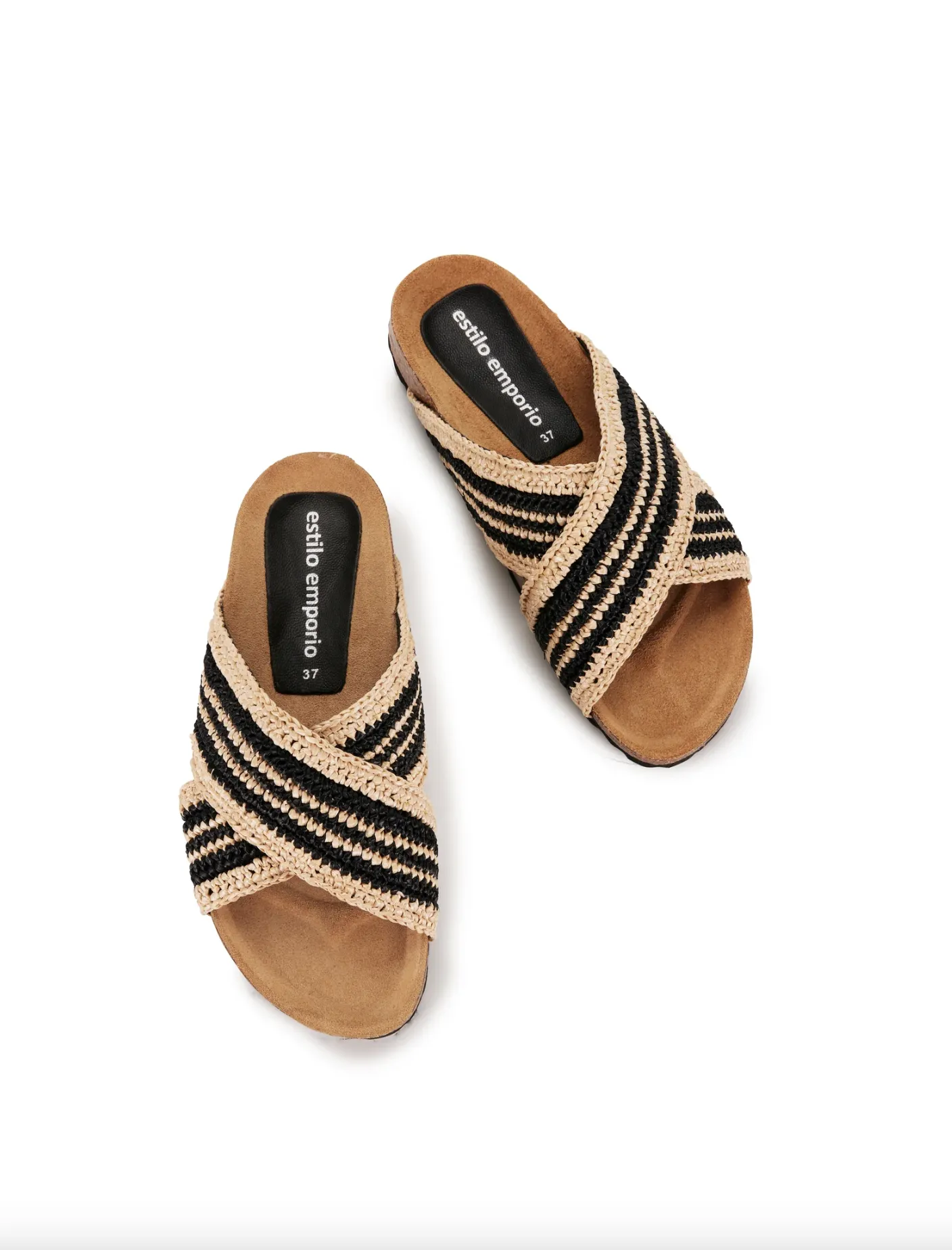 Estilo Emporio Bask Slides / Black-Natural