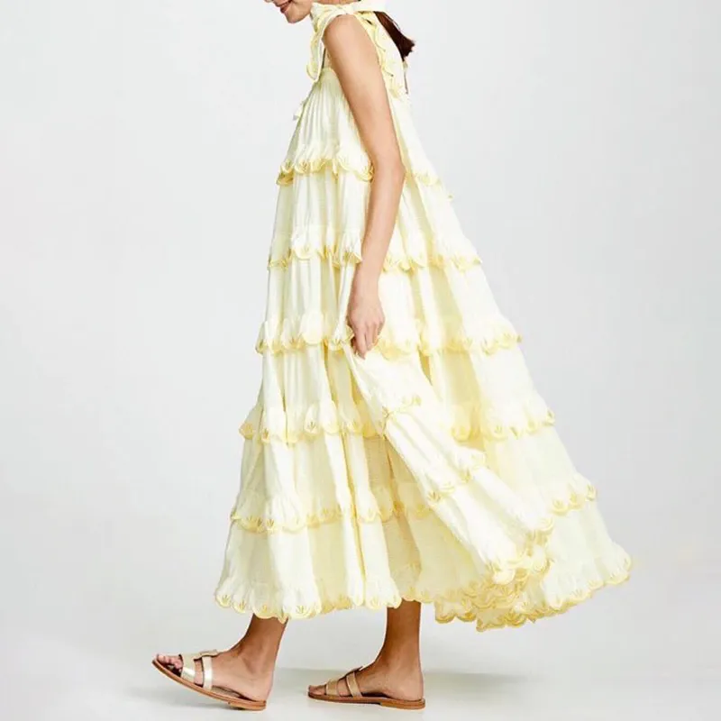 Flowy Ruffle Midi Dress