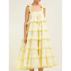 Flowy Ruffle Midi Dress