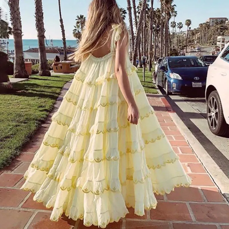Flowy Ruffle Midi Dress