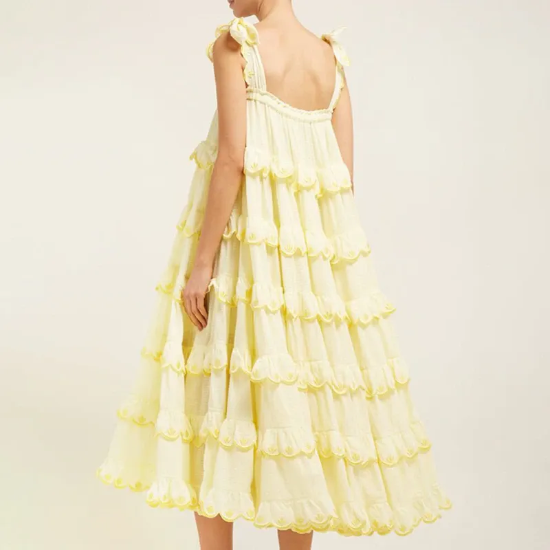 Flowy Ruffle Midi Dress