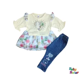 Girl Summer Dress Blended Stuff Light Yellow Color