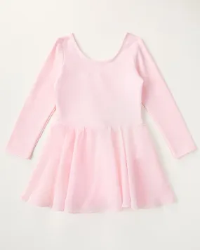 Girls Long Sleeve Ballet Leotards with Sheer Skirt