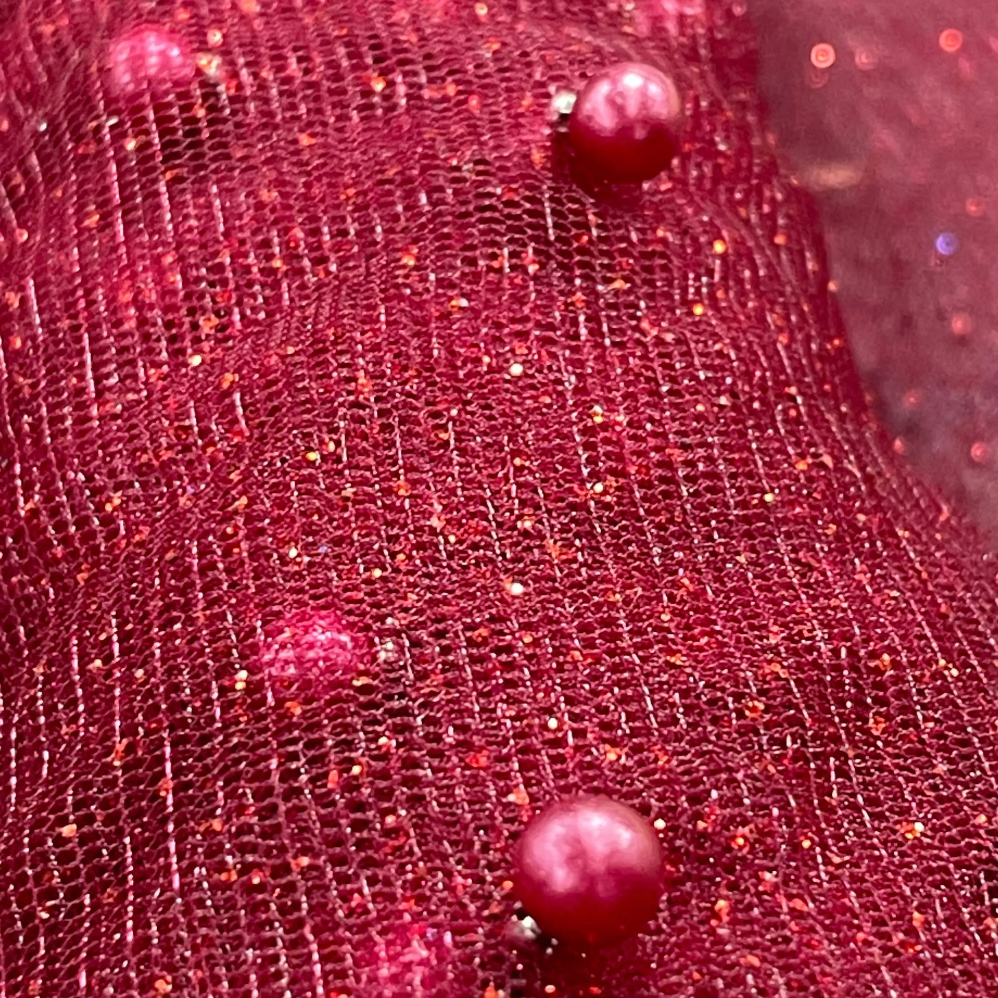 Glitter Mesh Fabric with Scattered Pearls 2-Way Stretch | Lace USA -  Net Pearls