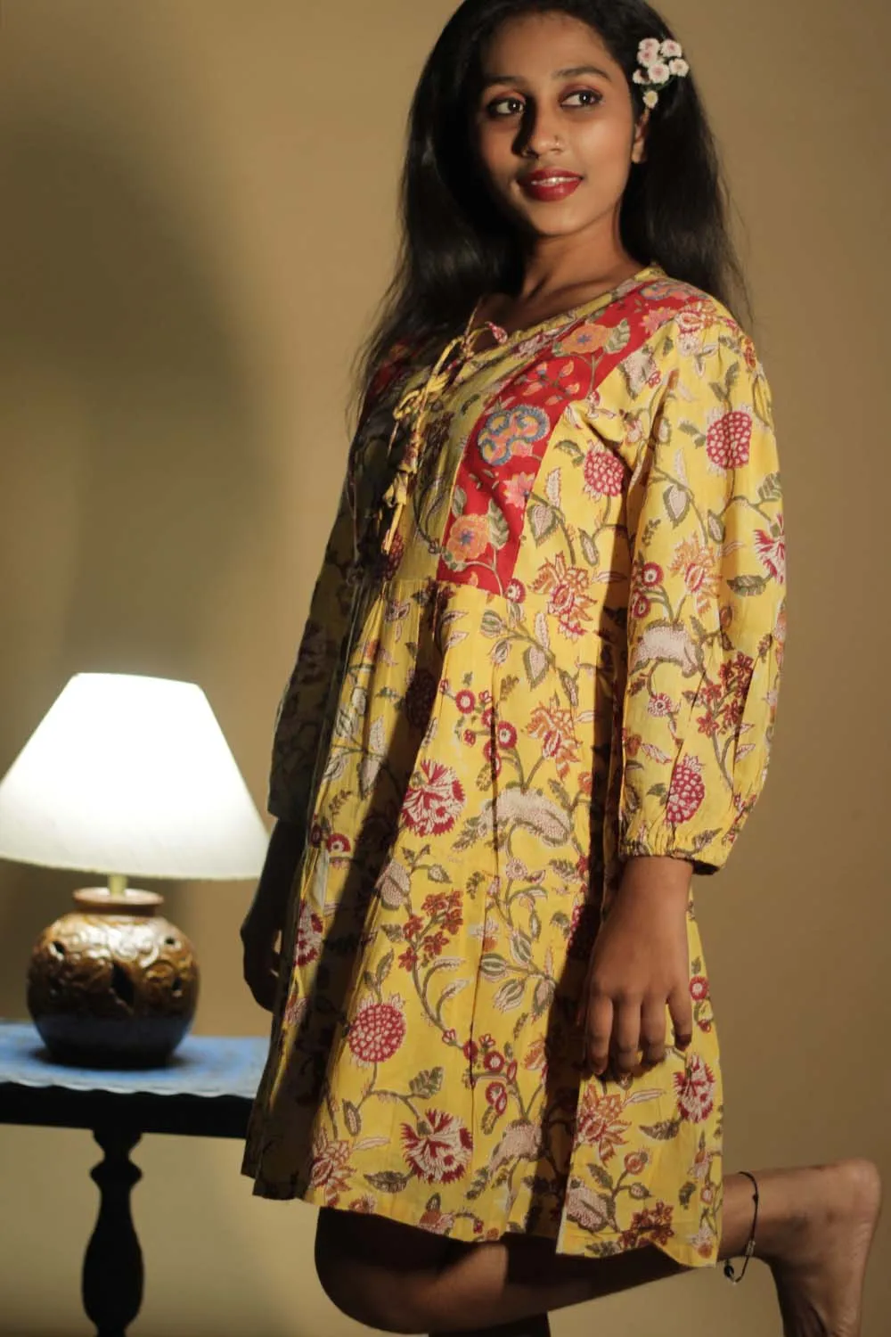 Gypsy | Short Dress | Yellow Sanganeri