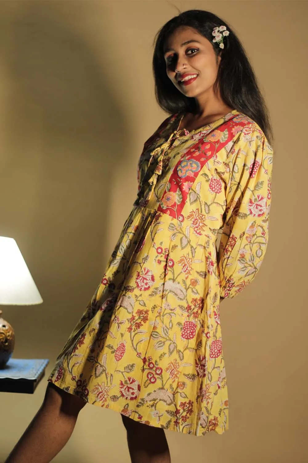 Gypsy | Short Dress | Yellow Sanganeri