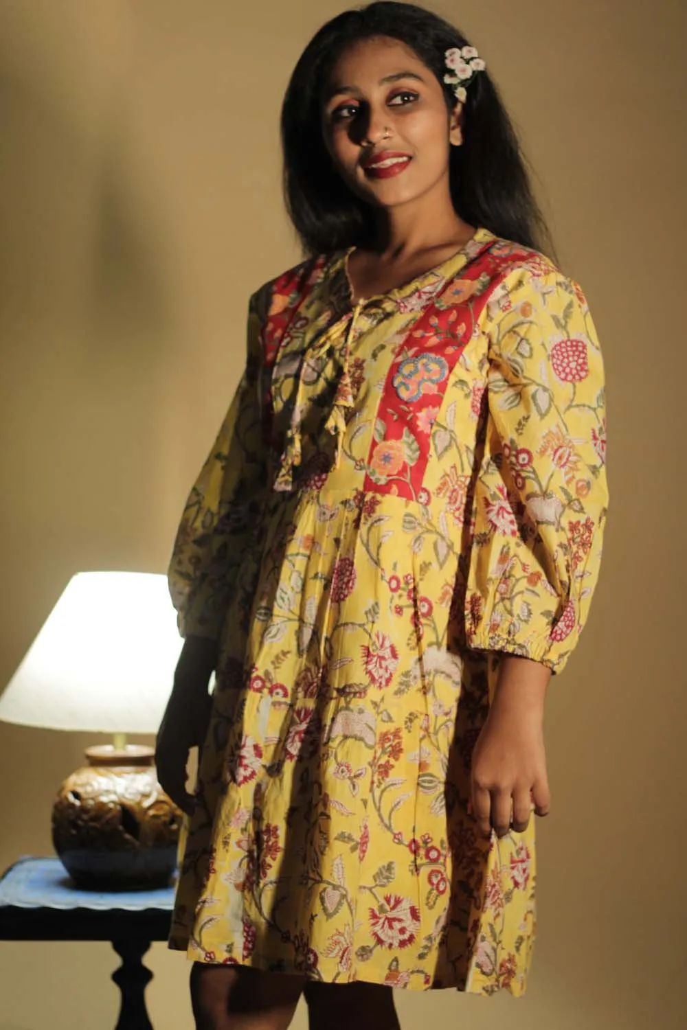 Gypsy | Short Dress | Yellow Sanganeri