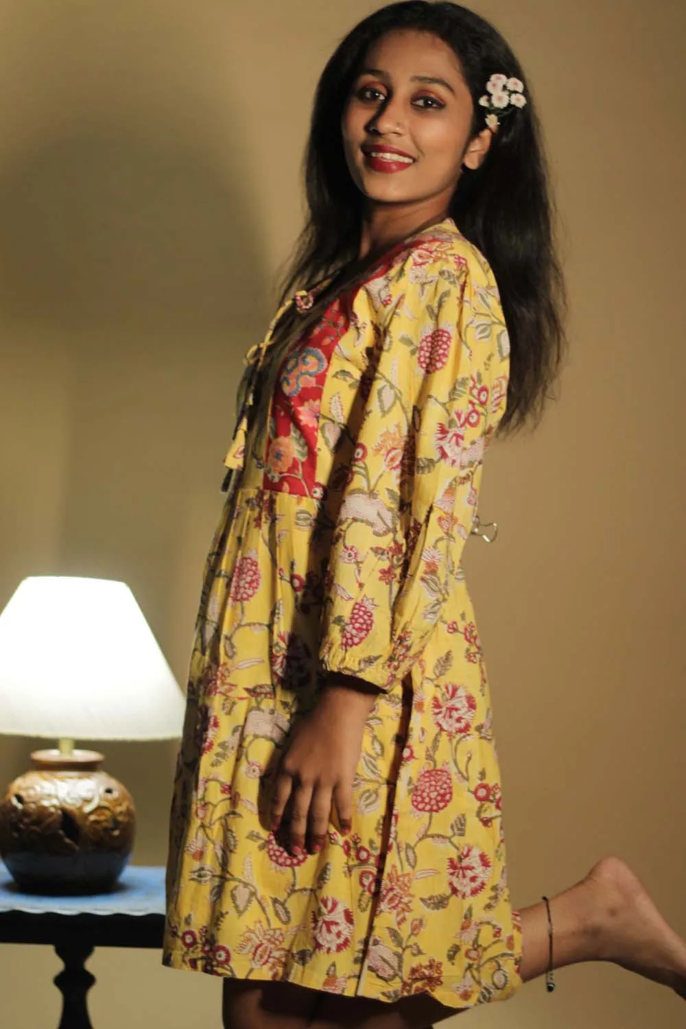 Gypsy | Short Dress | Yellow Sanganeri