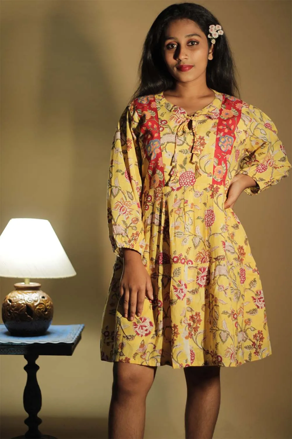 Gypsy | Short Dress | Yellow Sanganeri