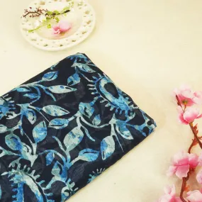 Indigo Abstract Print Mulmul Fabric MTF-24632